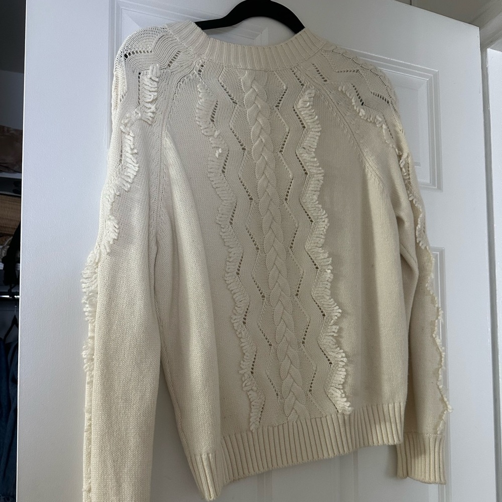 Rails Cream Cowl Neck Sweater with Cable Knit Design